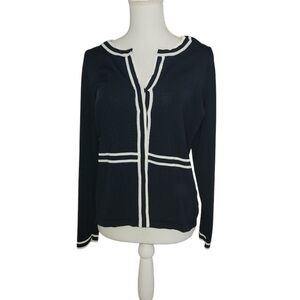 East 5th Navy Blue V-Neck Knitted Sweater Size Medium